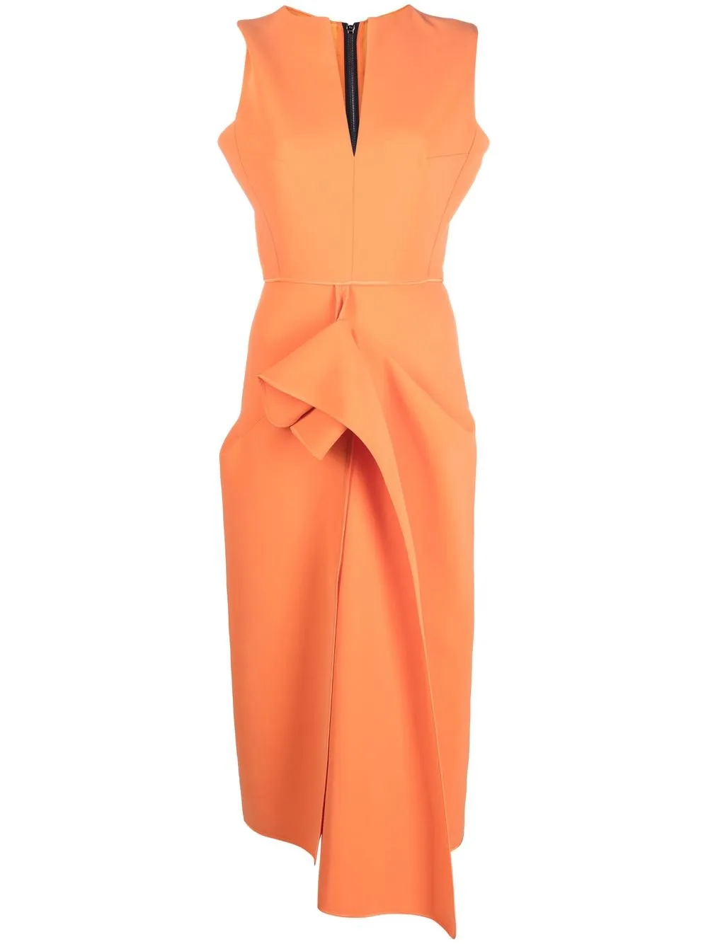 Maticevski v-neck scuba jersey dress - Orange