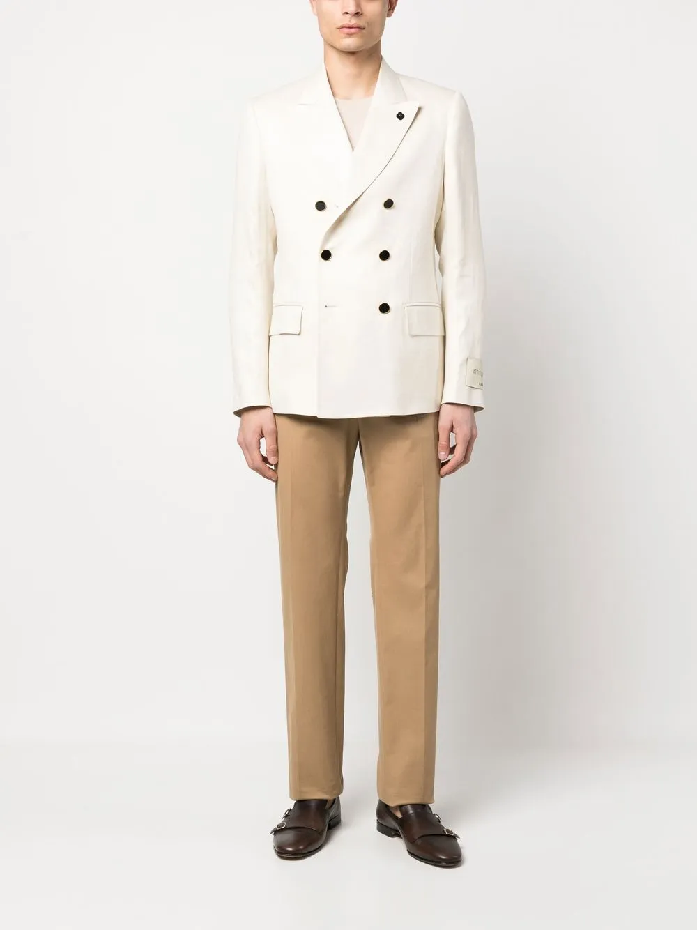 Lardini Blazer met dubbele rij knopen - Beige