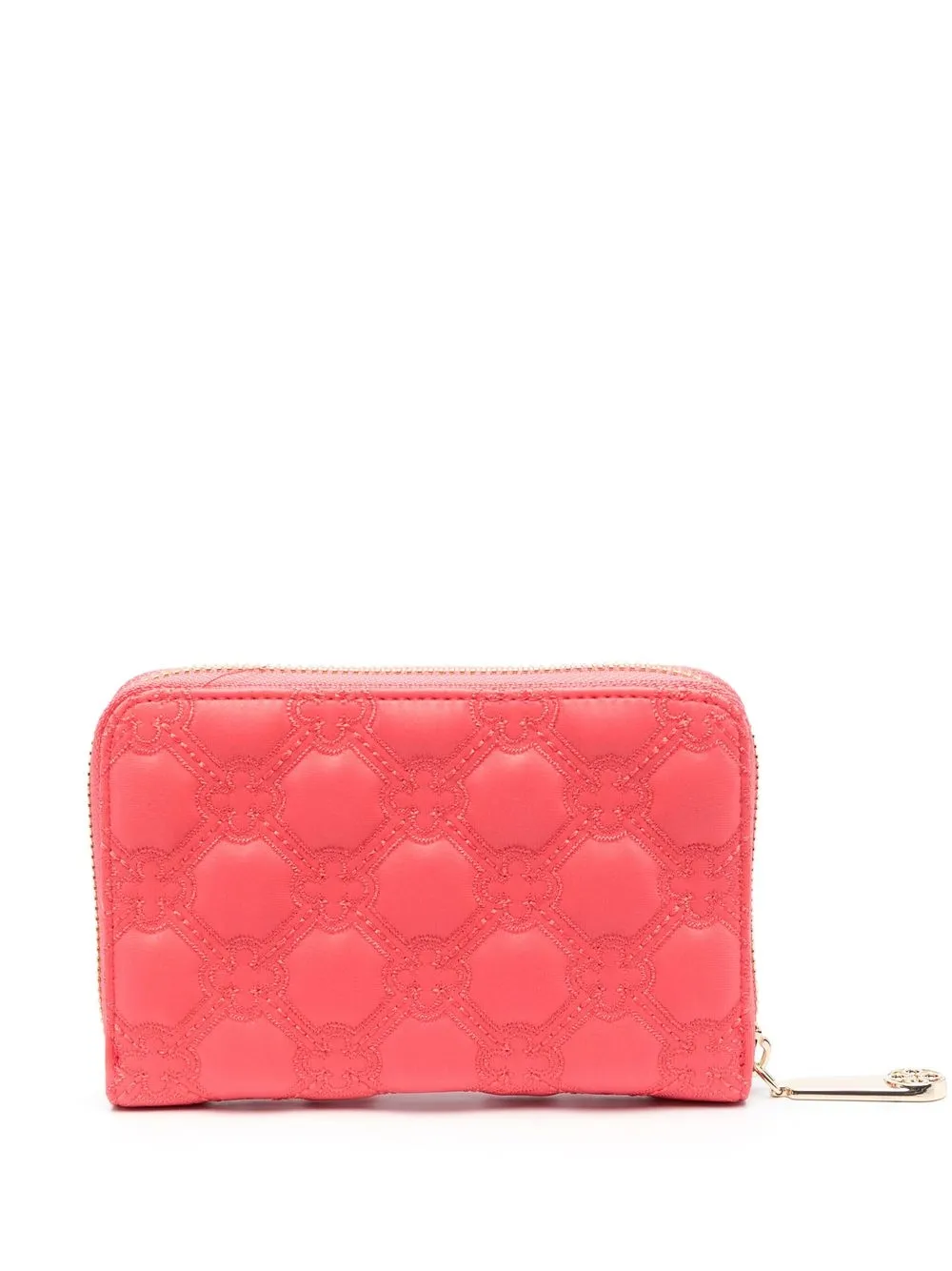 Shop V73 Quilted Gold-tone Logo Wallet In Rosa