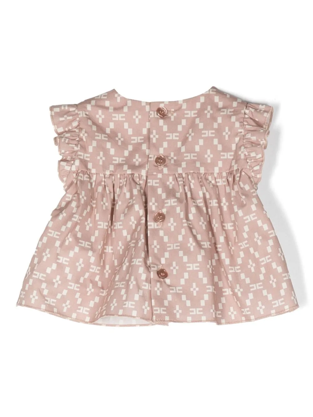 Elisabetta Franchi La Mia Bambina all-over monogram-print set - Roze
