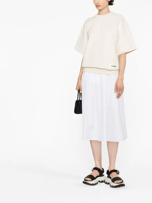 Jil Sander logo-patch short-sleeved T-shirt | Neutrals