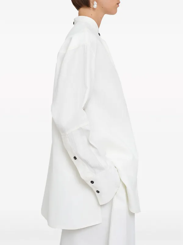 JILSANDER リネンシャツドロップショルダーシャツ34 白シャツ