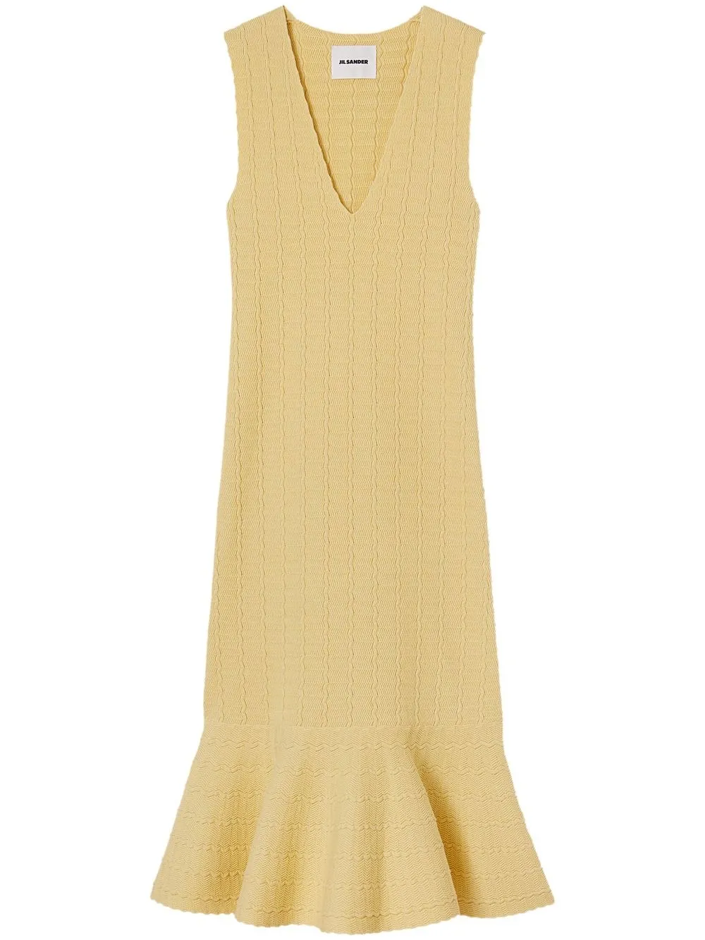 Jil Sander V-neck knitted dress - Yellow