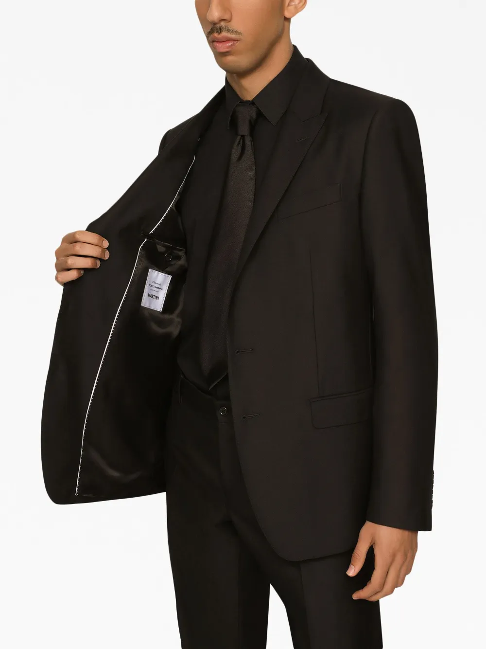 Shop Dolce & Gabbana Wool-silk Single-breasted Suit In Black