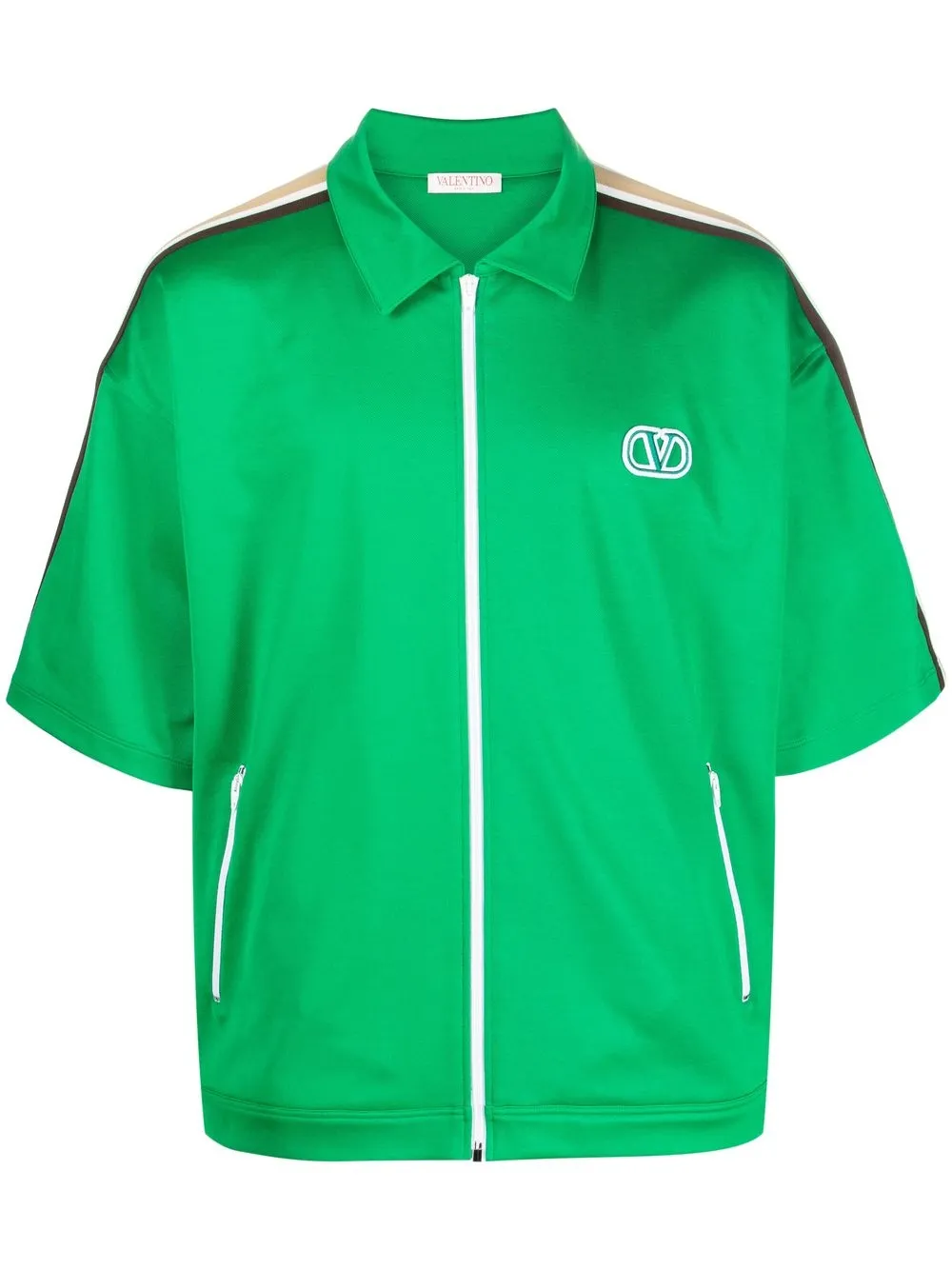 

Valentino VLogo Signature zip-up polo shirt - Green