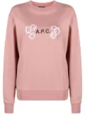A.P.C. logo-print cotton sweatshirt - Pink
