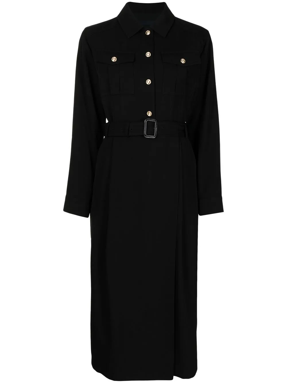 

Juun.J buttoned belted dress - Black