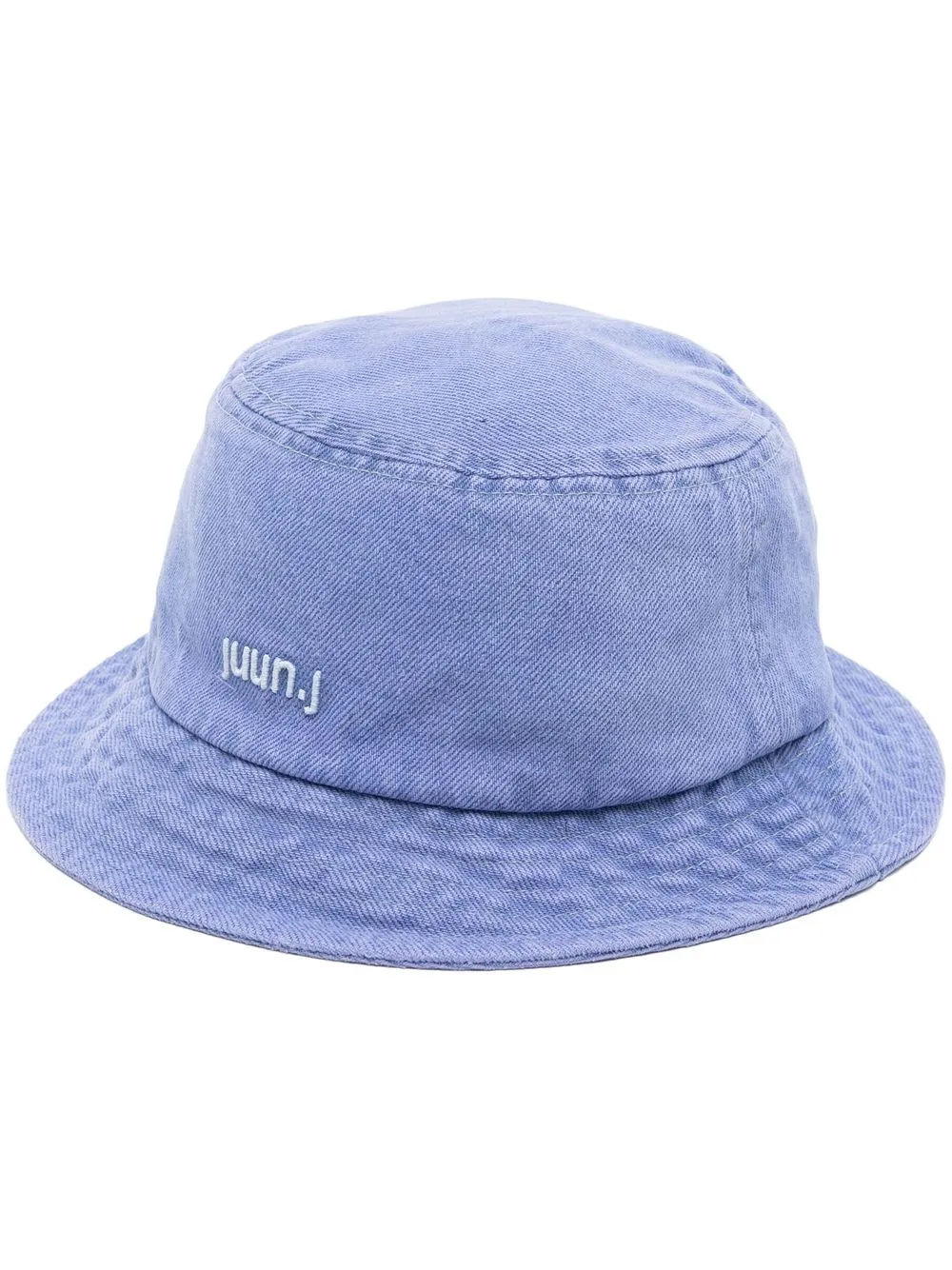 Juunj Embroidered-logo Denim Bucket Hat In Blue