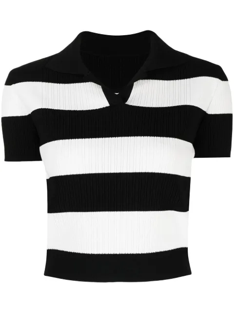 Juun.J horizontal-stripe cropped T-shirt 