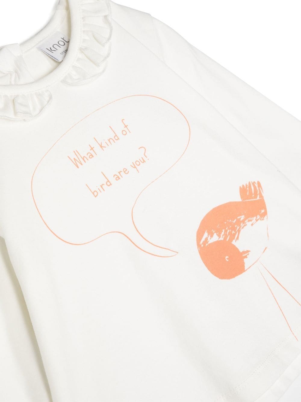 Knot Bird Long Sleeve T-shirt In White