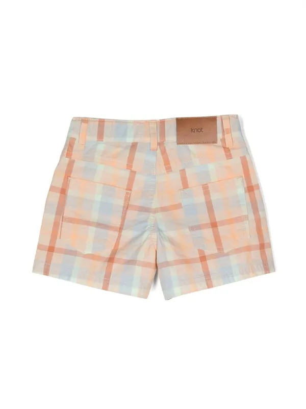 Knot Lynn Plaid Shorts Orange FARFETCH PH