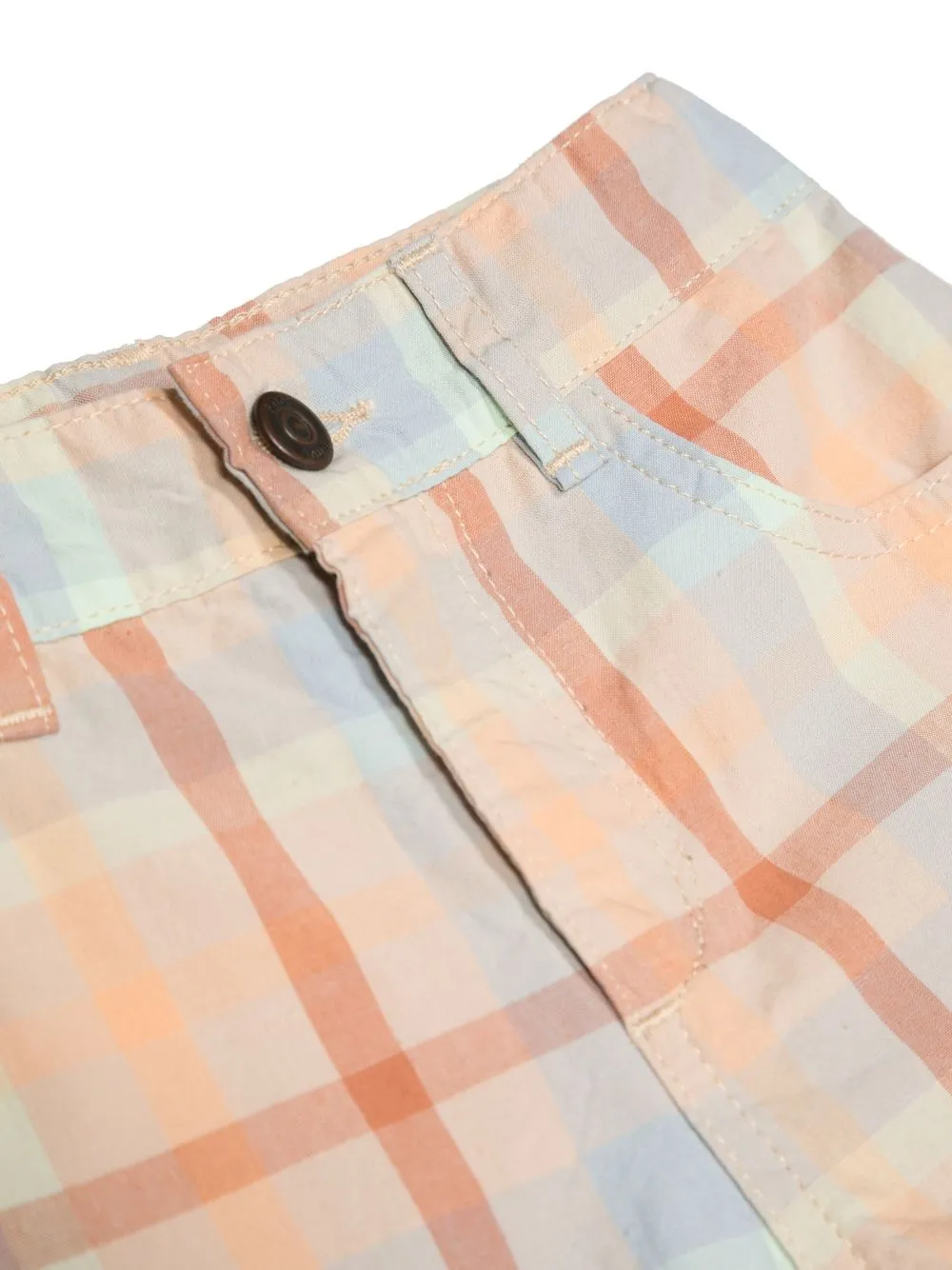  Knot Lynn Plaid Shorts - Orange 