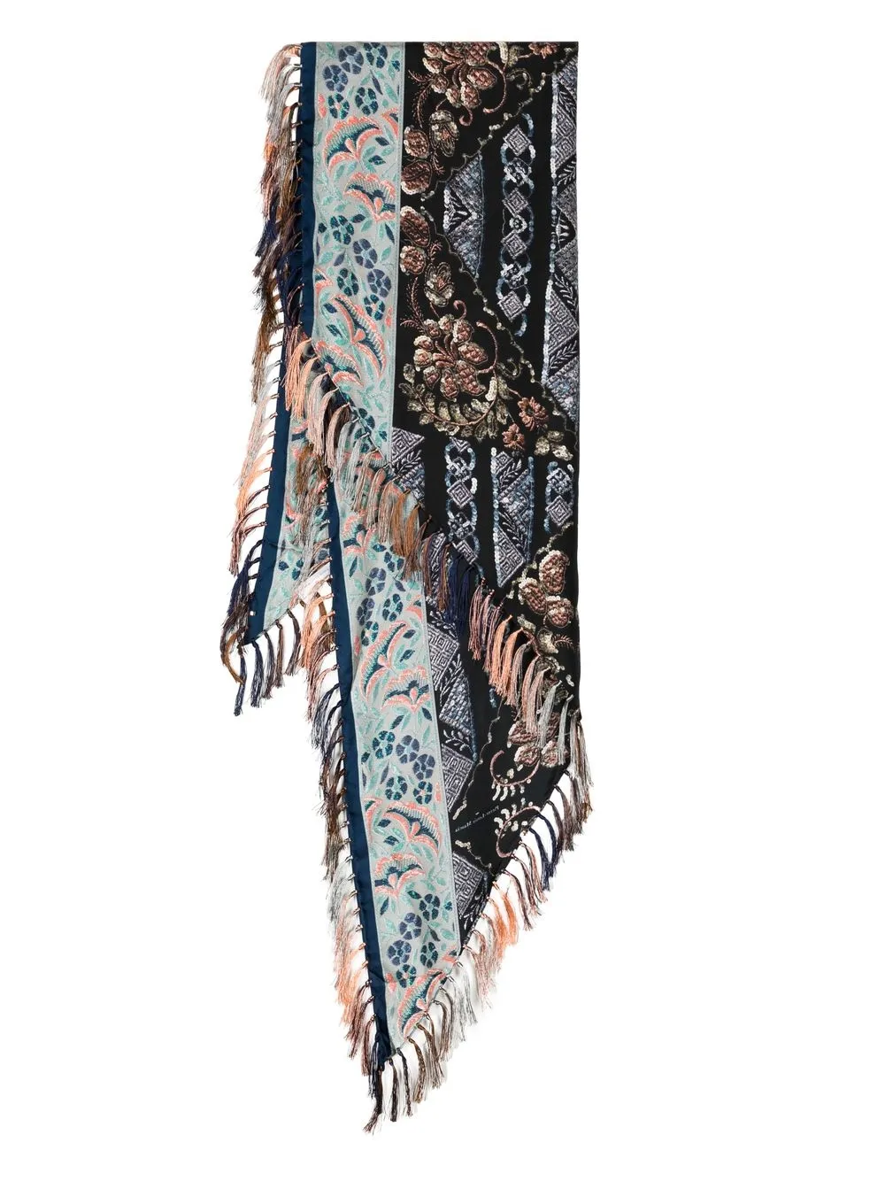 

Pierre-Louis Mascia silk fringed scarf - Blue