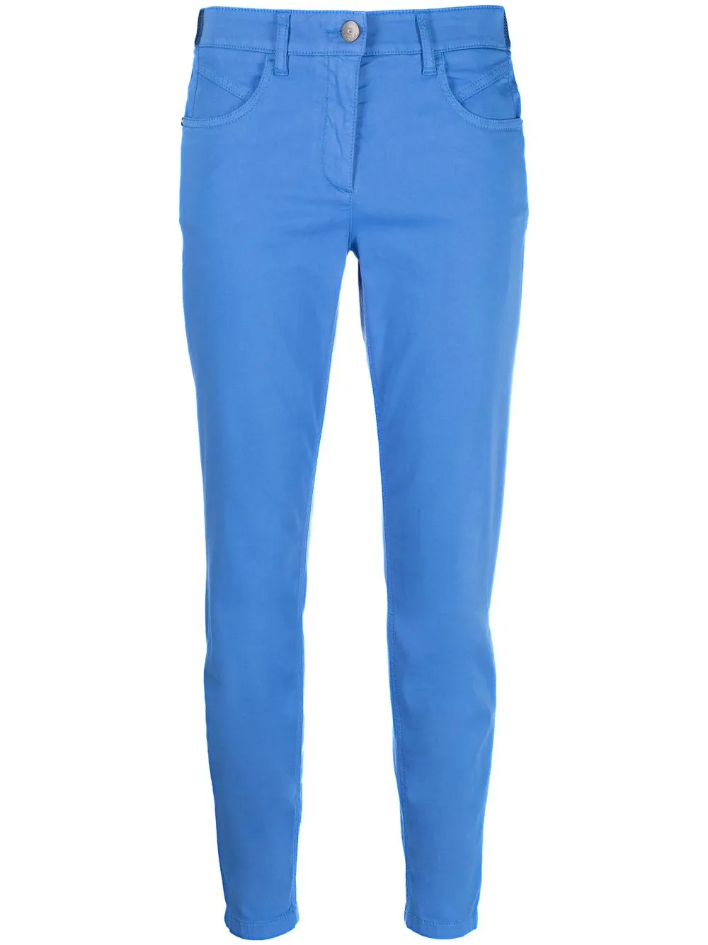 

Luisa Cerano slim-fit stitch-detail trousers - Blue