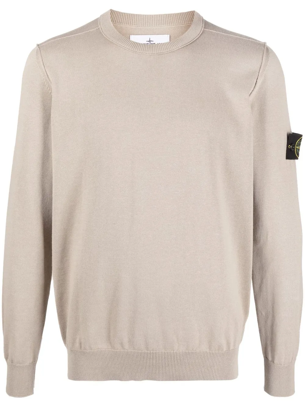 

Stone Island arm-patch plain cotton jumper - Neutrals