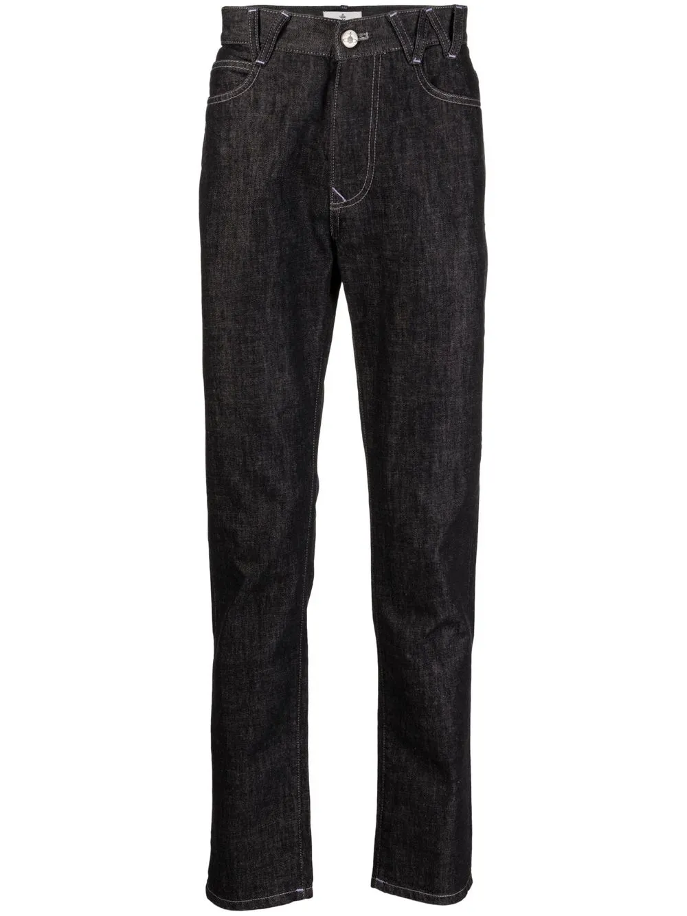 

Vivienne Westwood jeans rectos con eslogan bordado - Negro