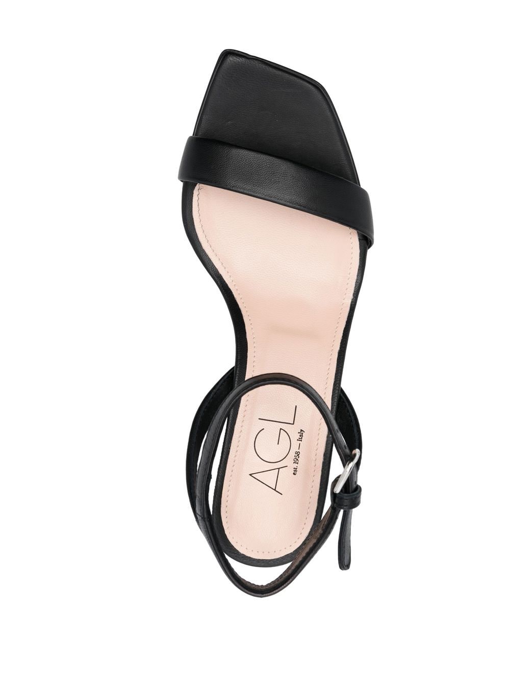 Shop Agl Attilio Giusti Leombruni Patent-leather Sandals In Black