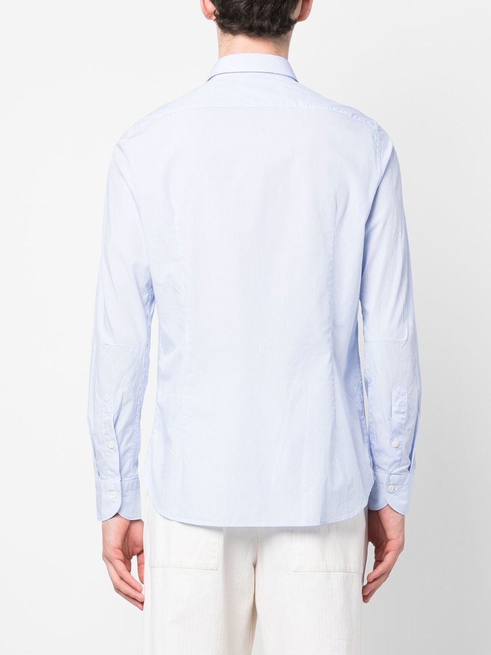 Shop Tintoria Mattei Long-sleeved Cotton Shirt In Blue