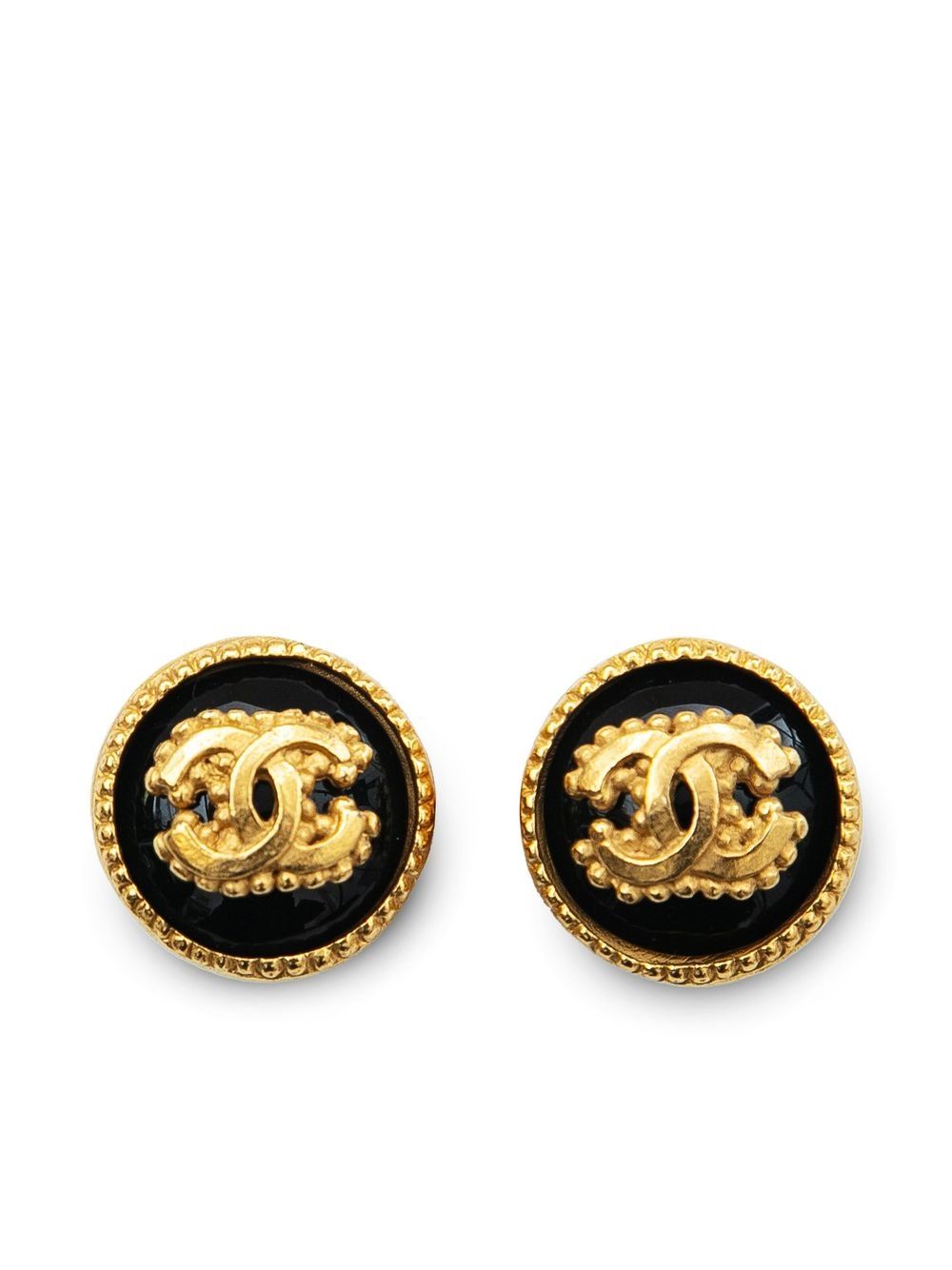 

CHANEL Pre-Owned 1996-1997 CC button clip-on earrings - Gold