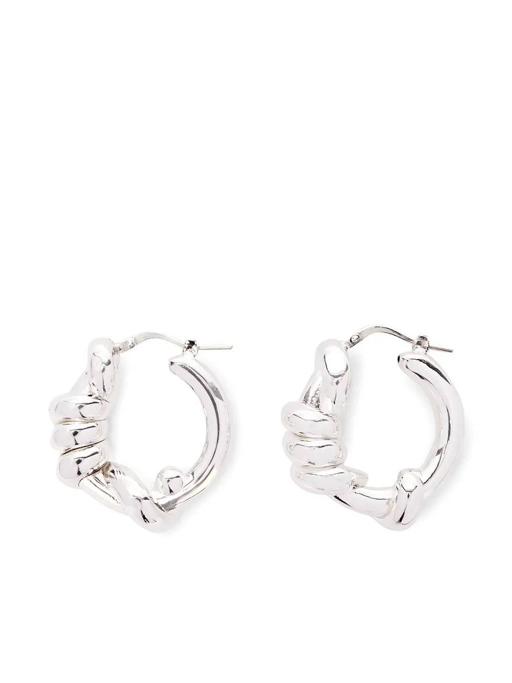 

Jil Sander chunky knot-detail hoop earring - Silver