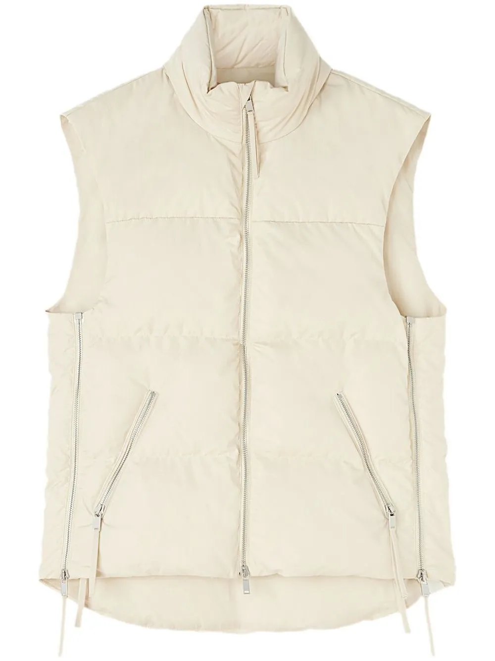 Jil Sander High-neck Padded Gilet In Neutrals