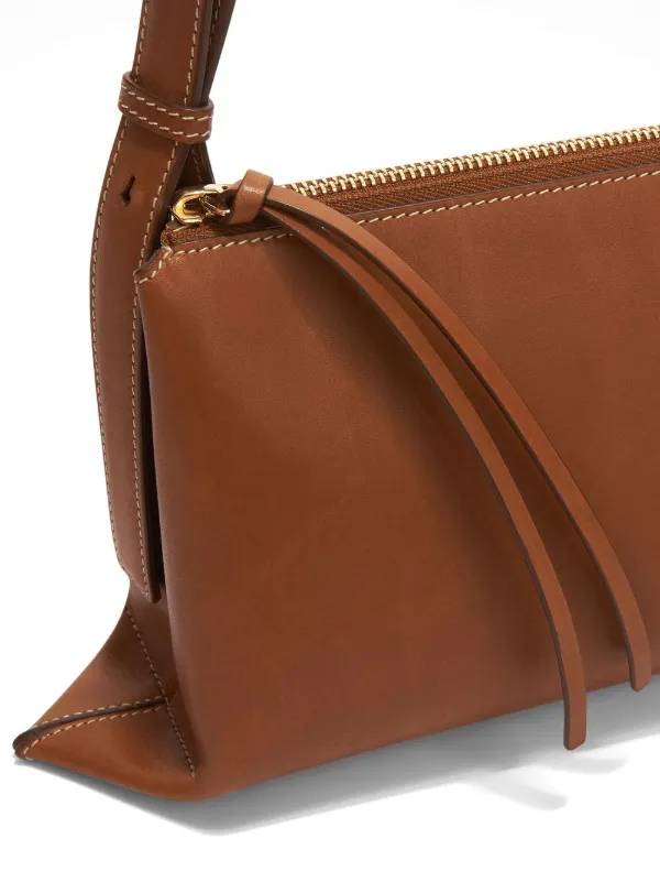 Jil Sander ブランドロゴ レザー ショルダーバッグ ブラウン Jil Sander ロゴ ショルダーバッグ | ブラウン | FARFETCH JP