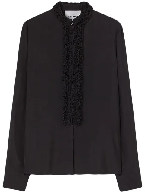 Jil Sander ruffle-trim long-sleeved shirt 