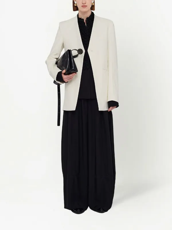 【500円引きクーポン】 Jil FARFETCH | Black | Shirt long-sleeved ruffle-trim Sander トップス