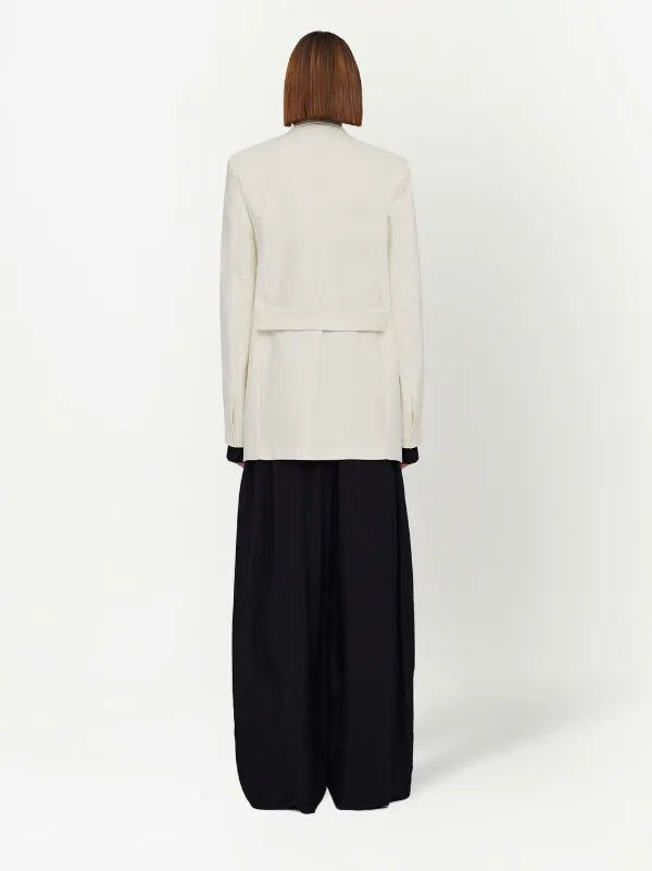 Jil Sander ruffle-trim long-sleeved Shirt | Black | FARFETCH