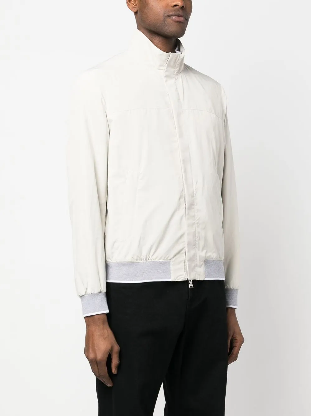 Shop Paul & Shark High-neck Zipped Lightweight Jacket In 中性色