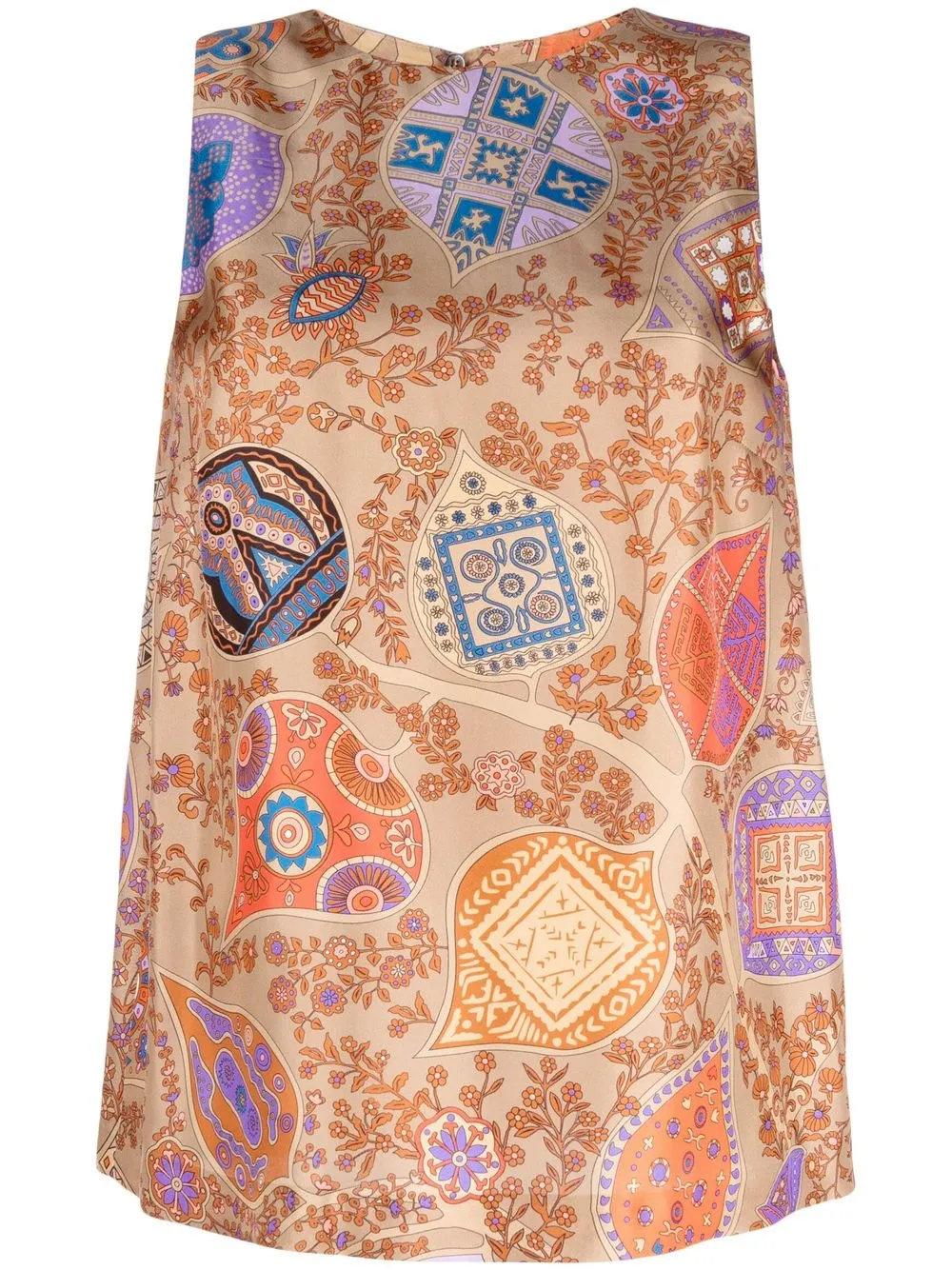 

Alberto Biani paisley-print silk top - Neutrals