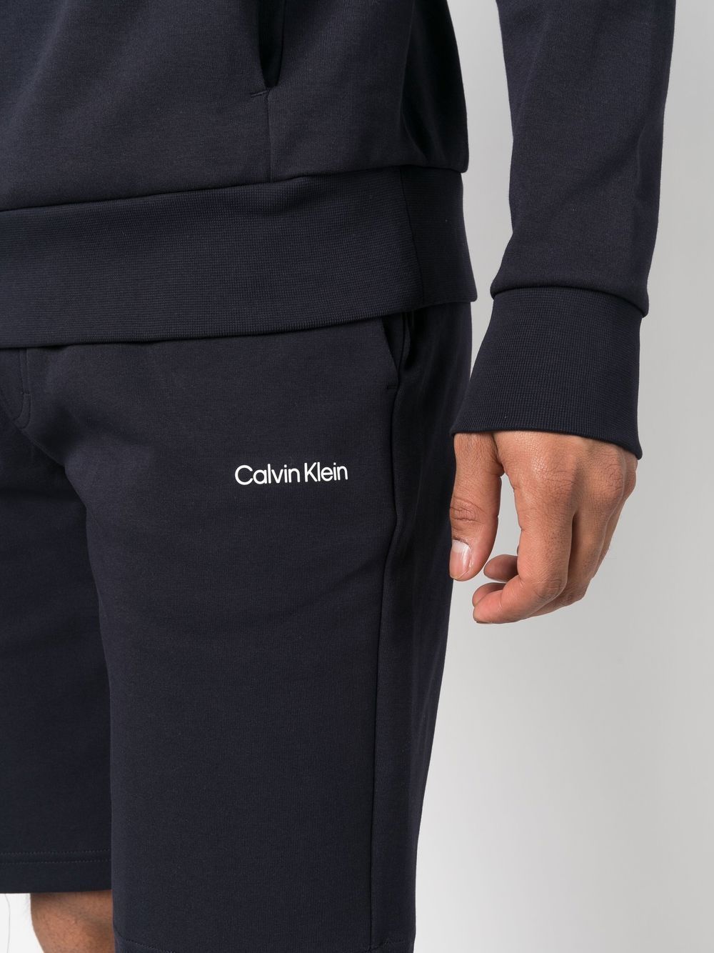 Shop Calvin Klein Logo-print Detail Shorts In Blue