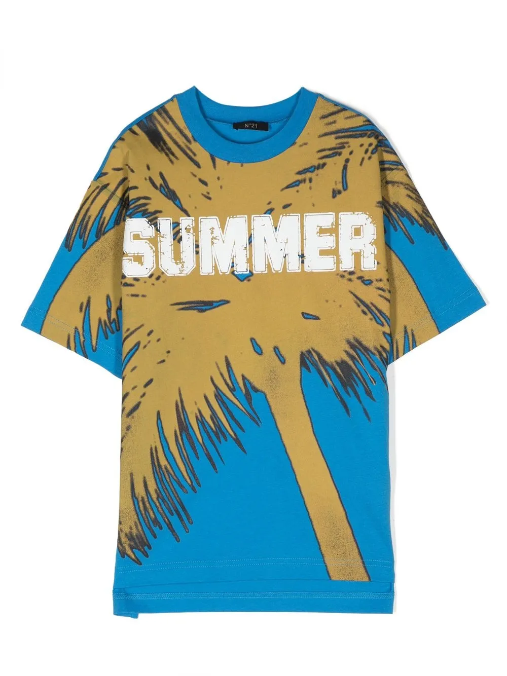 

Nº21 Kids palm-tree-printed T-shirt - Blue