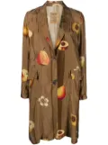 Uma Wang fruit-print single-breasted coat - Brown