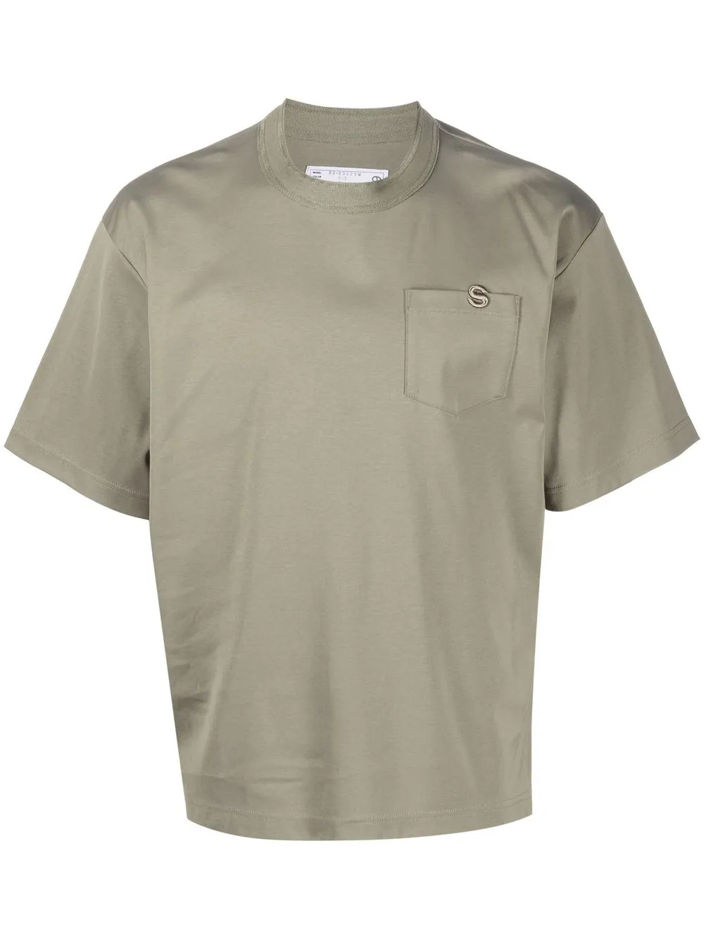 

sacai logo-embroidered cotton T-shirt - Green