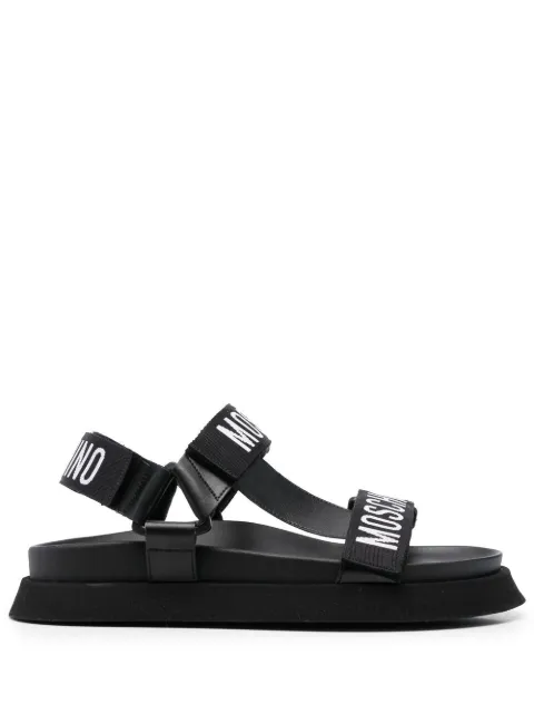 Moschino sandalias con logo en jacquard