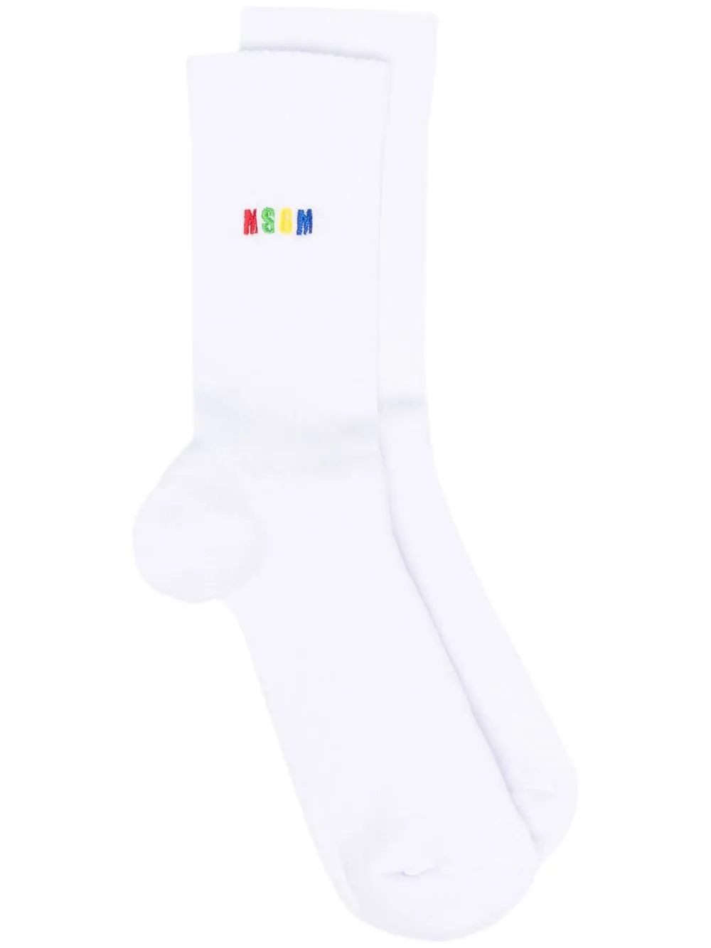 

MSGM logo-embroidered ribbed socks - White