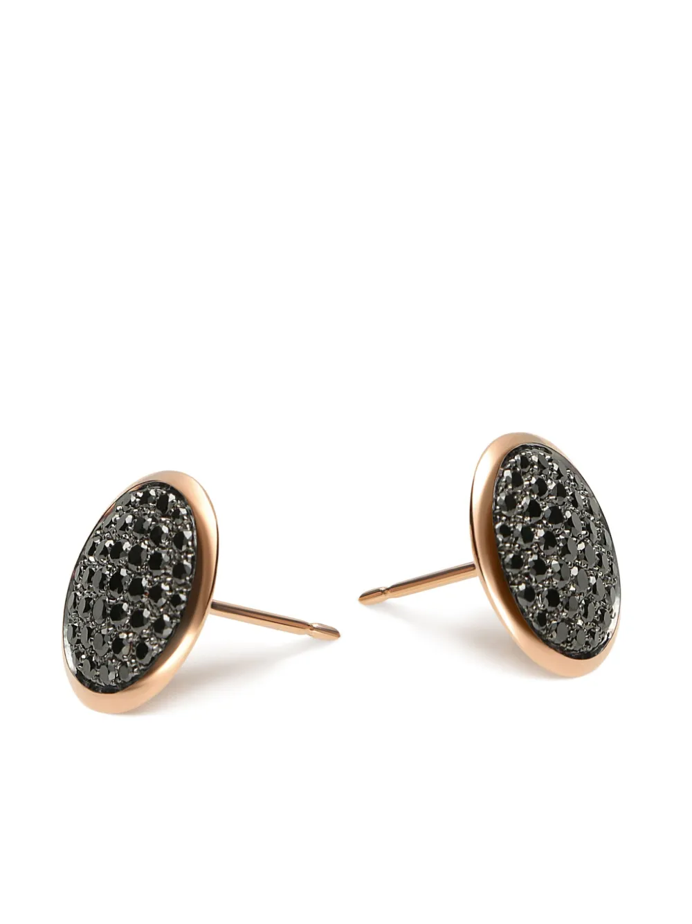 Shop Leo Pizzo 18kt Rose Gold Diamond Stud Earrings In 金色