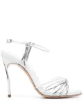 Casadei Blade metallic-effect 100mm sandals - White