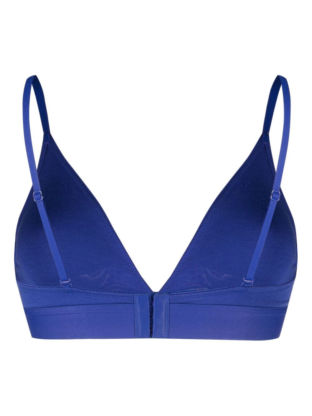 Shop Calvin Klein Logo-underband Triangle Bra In Blue
