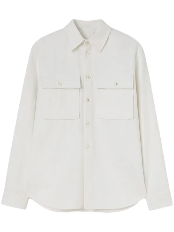 Jil Sander Classic-collar Cotton Shirt in White