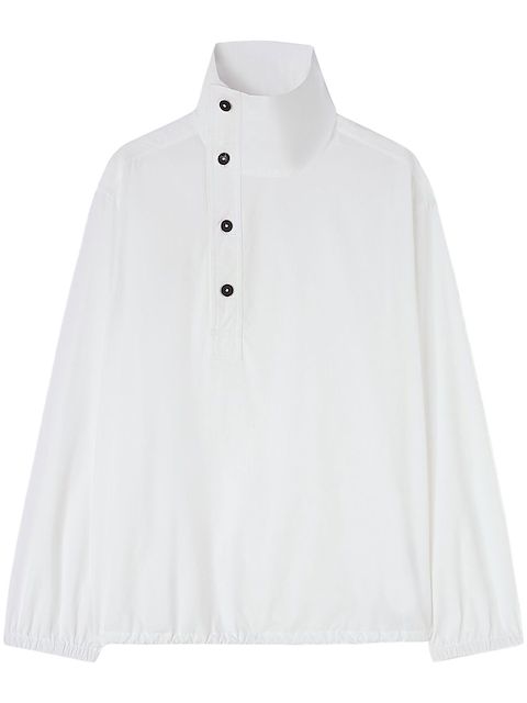 Jil Sander blusa asimétrica con cuello alzado