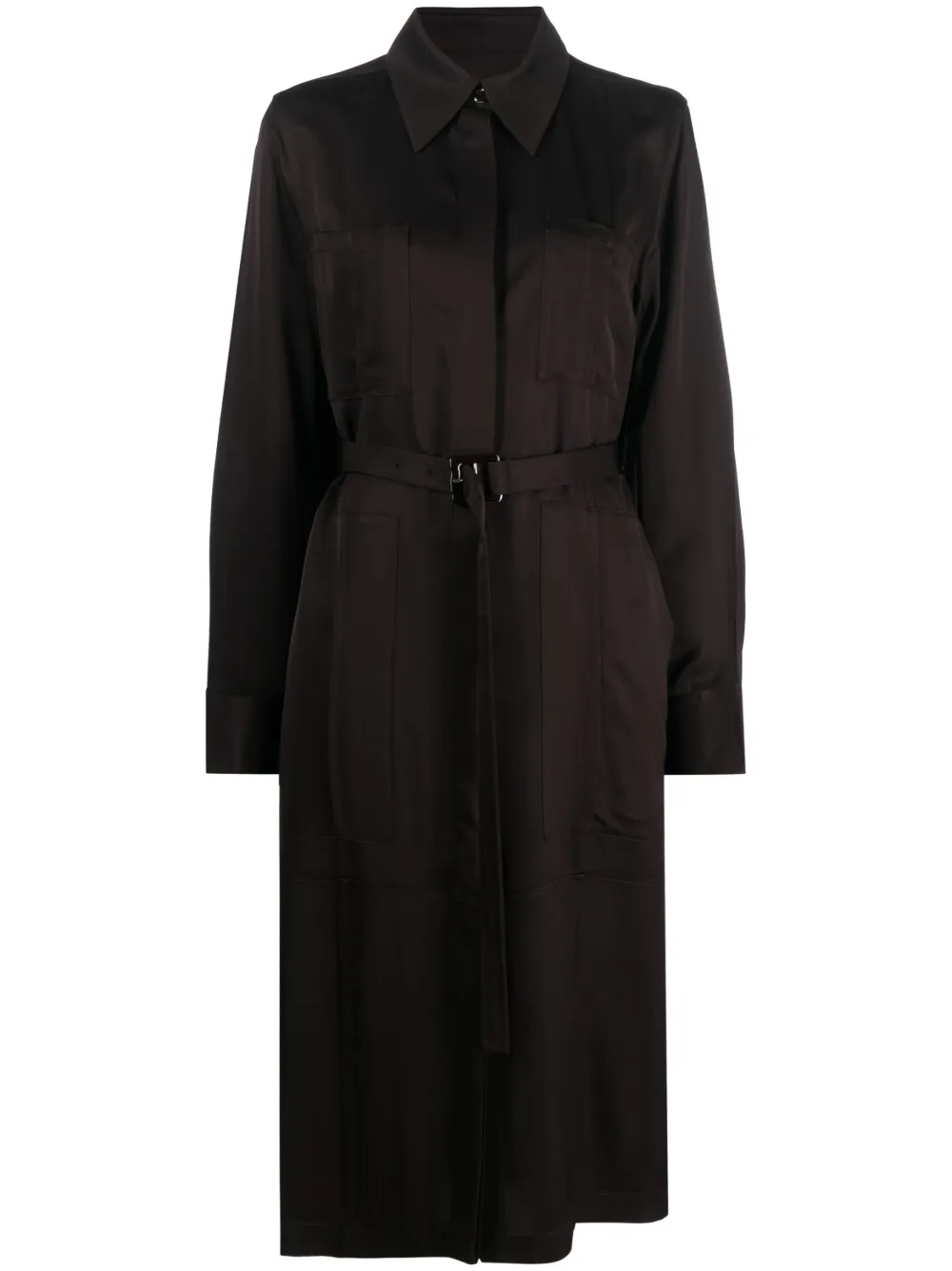 Shop Jil Sander Single-breasted Belted-waist Coat In Braun