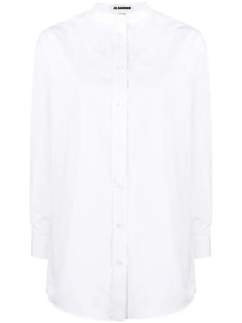 Jil Sander band-collar cotton poplin shirt