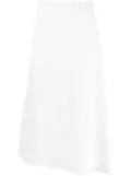 Jil Sander asymmetric linen midi skirt - White