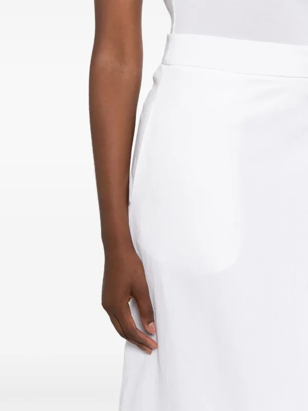 Jil Sander Asymmetric Linen Midi Skirt | White | FARFETCH