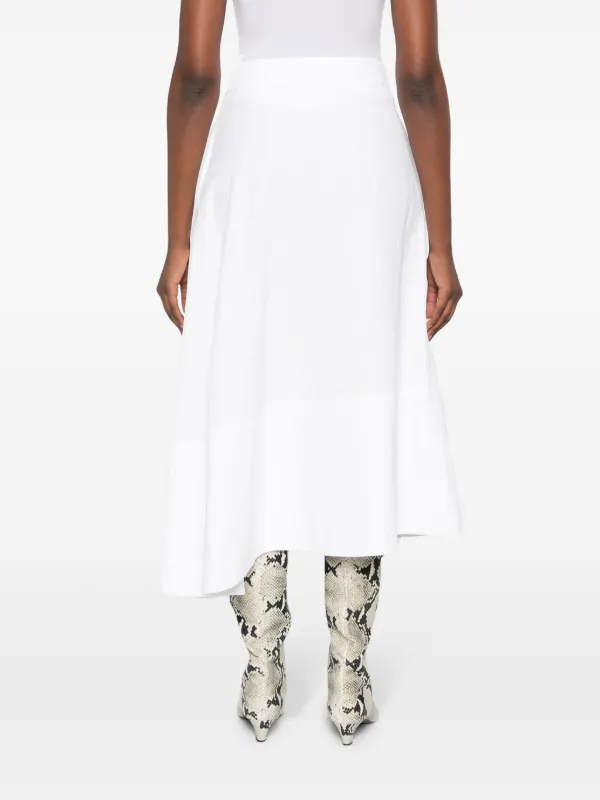 Jil Sander Asymmetric Linen Midi Skirt | White | FARFETCH