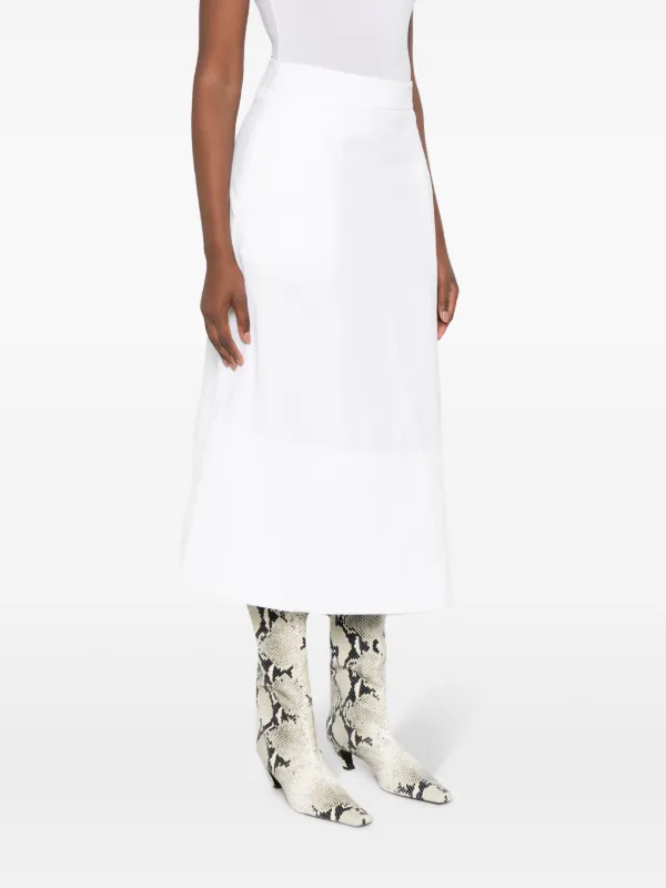 Jil Sander Asymmetric Linen Midi Skirt | White | FARFETCH
