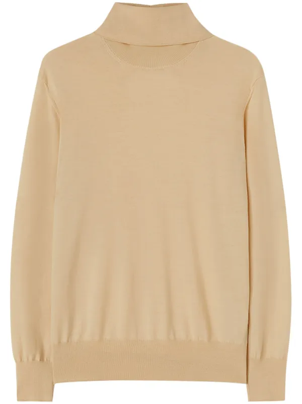 Jil Sander Roll-neck Wool Jumper in Neutrals