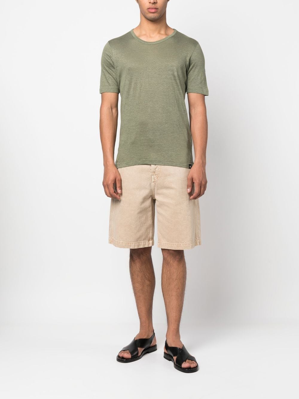 Shop Lardini Round-neck Short-sleeved T-shirt In Green